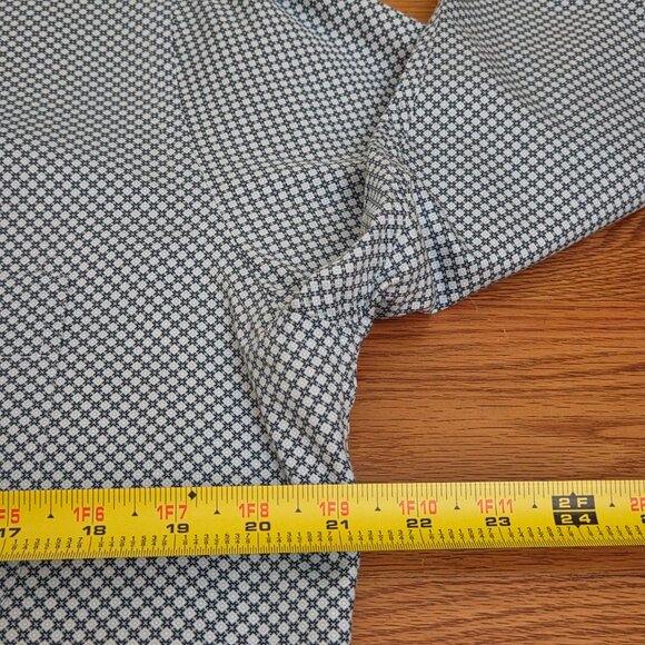 Peter Millar Shirt Men's Medium Black Mint Geometric Diamond Button Down Pocket - Picture 6 of 11